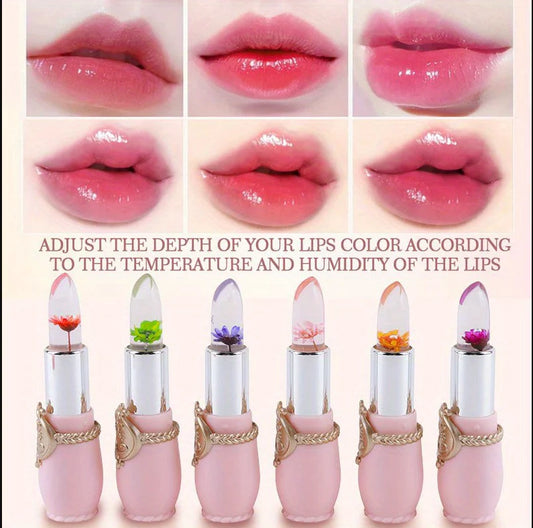 ( 6 পিসের সেট ) Jelly Dried Flower Color Changing Lip Balm