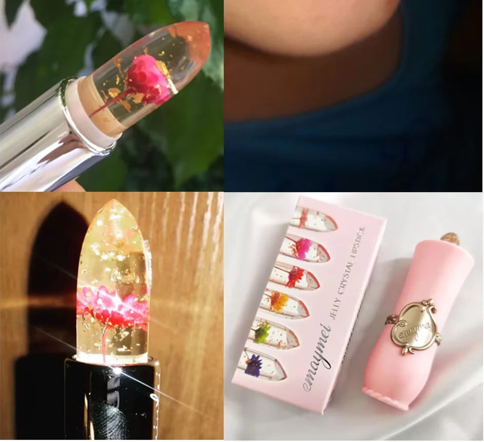 ( 6 পিসের সেট ) Jelly Dried Flower Color Changing Lip Balm
