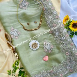 জিমিচু পার্টি স্টোন শাড়ি - Lemon